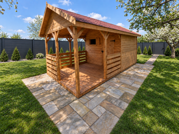 Domek narzędziowy z altaną Natan 3x6 m