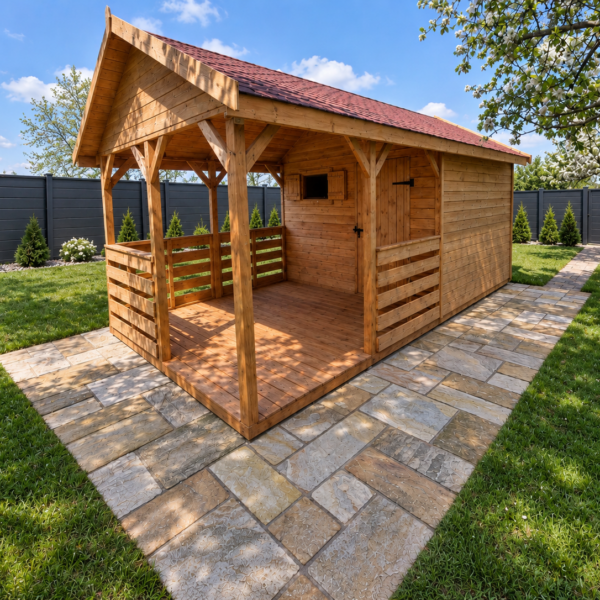 Domek narzędziowy z altaną Natan 3x6 m