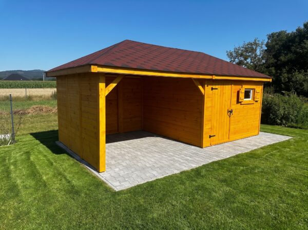 Domek narzędziowy z altaną Tomek 3x6 m