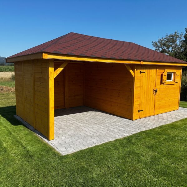 Domek narzędziowy z altaną Tomek 3x6 m