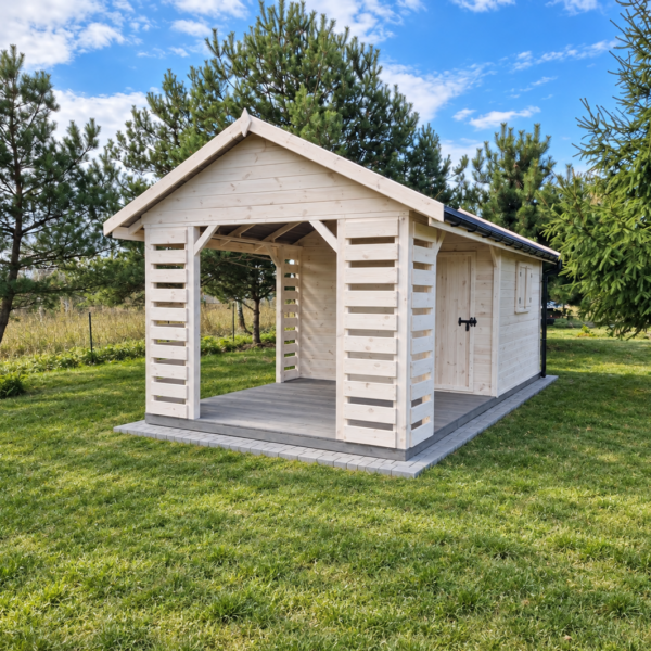 Domek narzędziowy z altaną Łukasz II 3x6 m