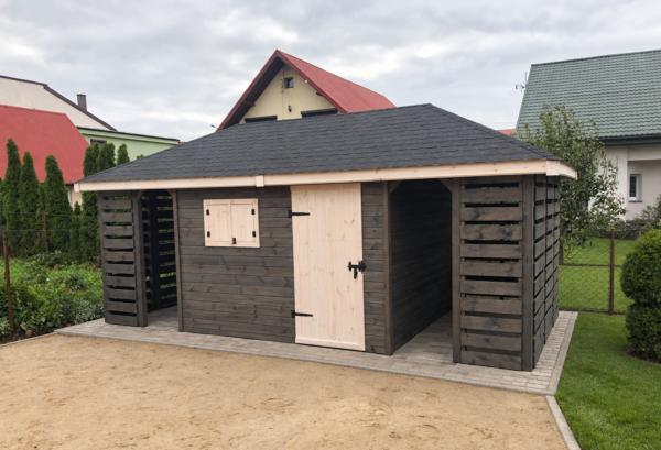 Domek narzędziowy z drewutnią Hubert 3x6 m