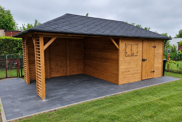 Domek narzędziowy z altaną Franek 3x6 m