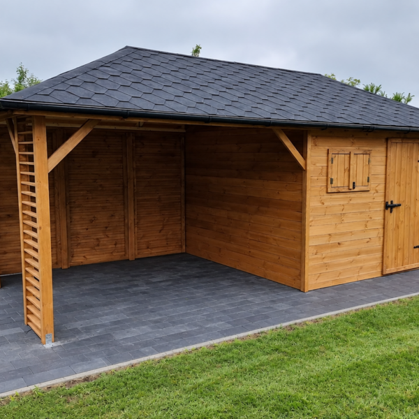 Domek narzędziowy z altaną Franek 3x6 m