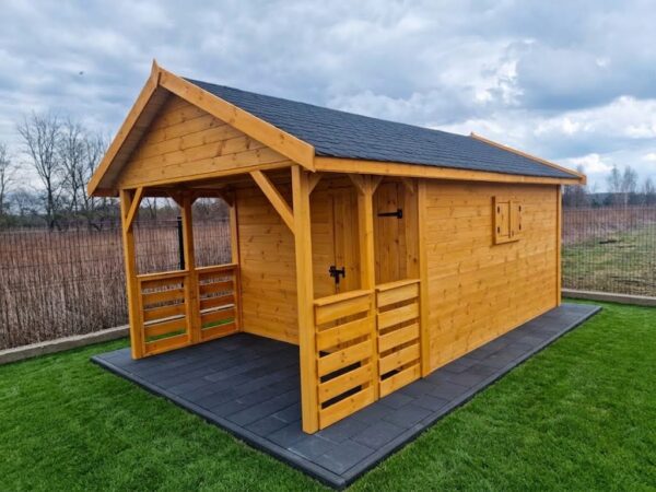 Domek narzędziowy z altaną Paweł 3x6 m