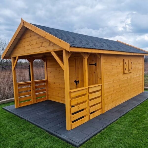 Domek narzędziowy z altaną Paweł 3x6 m