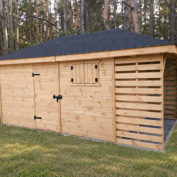 Domek narzędziowy z drewutnią Amadeusz 3x5 m