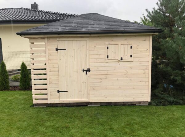 Domek narzędziowy z drewutnią Amadeusz 3x3.5 m