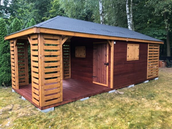 Domek narzędziowy z drewutnią i altaną Igor 3x7.5 m - obrazek 2