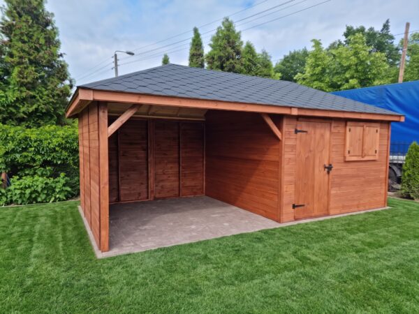 Domek narzędziowy z altaną Tomek 3x6 m - obrazek 2