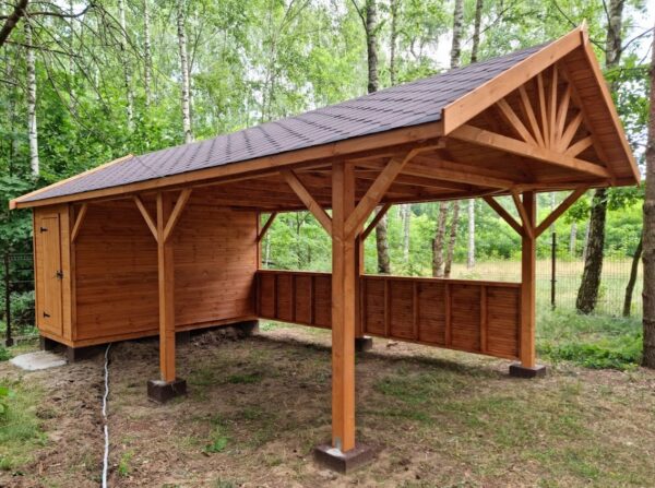 domek narzędziowy z altaną