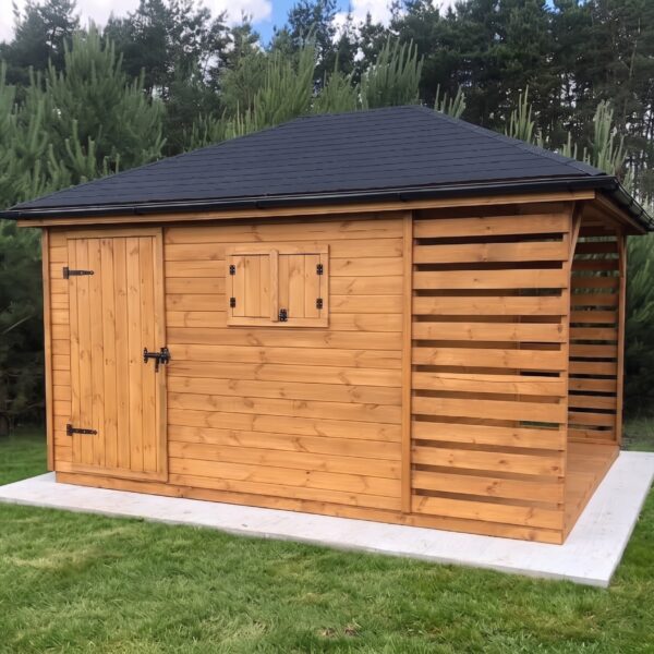 Domek narzędziowy z drewutnią Amadeusz 3x4 m