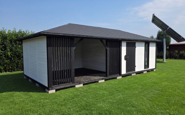 Domek narzędziowy z altaną West II 4x8 m