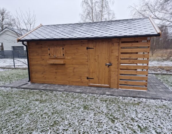 Domek narzędziowy z drewutnią Amadeusz II 2x5 m