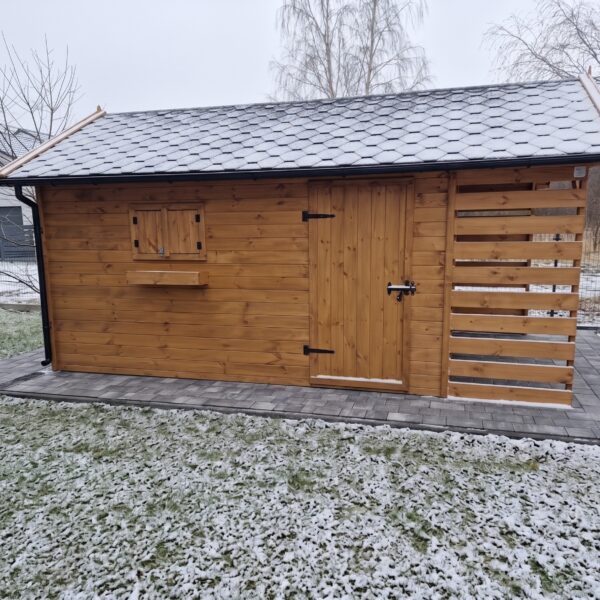 Domek narzędziowy z drewutnią Amadeusz II 2x5 m