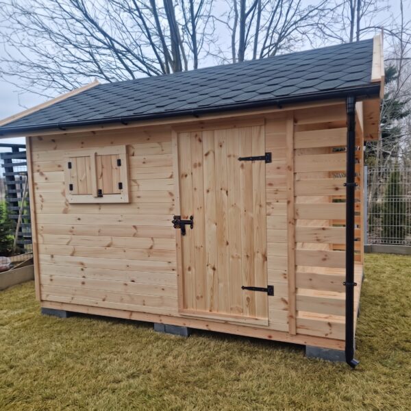 Domek narzędziowy z drewutnią Amadeusz II 3x3.5 m