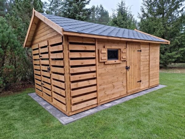 Domek narzędziowy z drewutnią Amadeusz IV 3x5 m