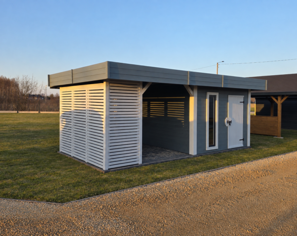 Domek narzędziowy z altaną Dominik 3x6 m