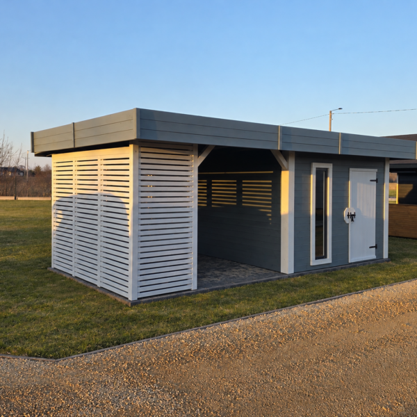 Domek narzędziowy z altaną Dominik 3x6 m