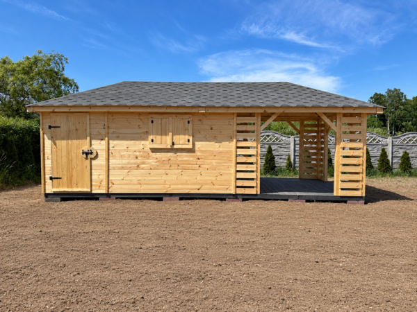 Domek narzędziowy z altaną Łukasz 3x7.5 m