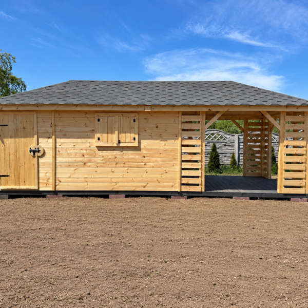 Domek narzędziowy z altaną Łukasz 3x7.5 m