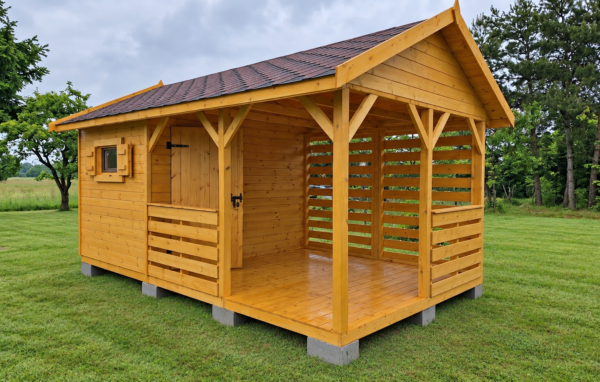 Domek narzędziowy z altaną Piotr 3x5 m